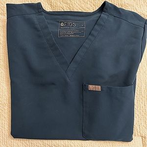 FIGS Catarina Caribbean Blue Scrub Top - Size Small